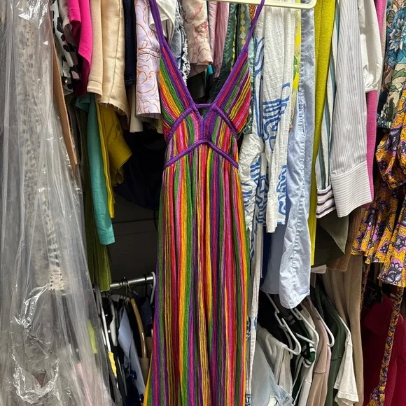 Ba&sh Romane Vibrant Multicolor Striped Maxi Dress - Picture 3 of 5